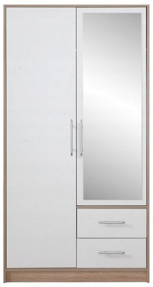 Szafa 100 cm z lustrem garderoba do sypialni biała