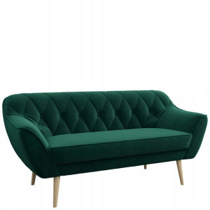 Kanapa wolnostojąca, pikowana sofa - PIRS, butelkowa zieleń