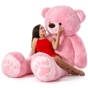 Duży miś pluszowy 220 cm maskotka haft kolor różowy