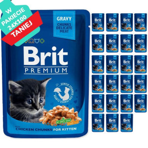 Brit Premium Kitten Chicken Chunks Kurczak 24 x 100 g
