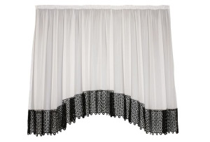 Firana Gotowa Woal Gipiura Czarna Gipiury 400x160