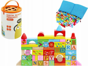 Klocki Drewniane W Wiaderku Sorter Zestaw 200 El