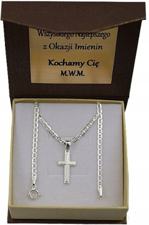 Łańcuszek Srebrny Gucci +krzyżyk /grawer Gratis