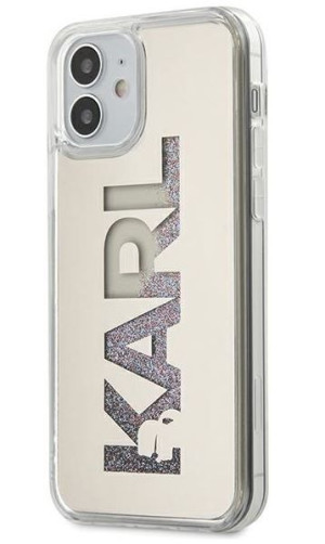 Karl Glitter Mirror Etui Do Iphone 12 Mini - Silver