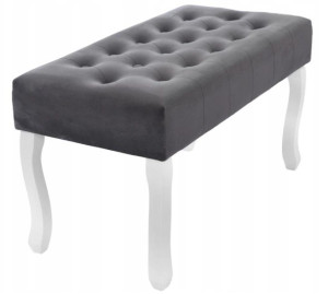 Ławka Pikowana Glamour 80cm Ława Siedzisko Szara