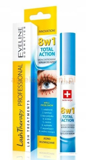 EVELINE Total Action 8w1 Skoncentrowane Serum Do Rzęs 10ml