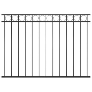 Panel ogrodzeniowy, stalowy, 1,7 x 1,2 m, czarny