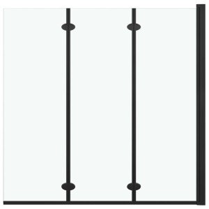 Składany parawan nawannowy, 3 panele, ESG, 130x138 cm, czarny