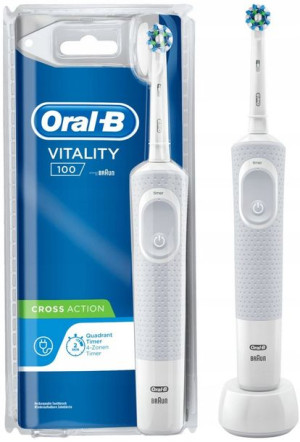 Szczoteczka Elektryczna Do Zębów Oral B Cross Action Biała Timer