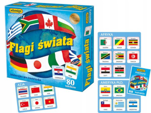 ADAMIGO Memory FLAGI ŚWIATA Gra Pamięciowa 40 Flag