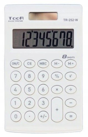 Biały Kalkulator Toor Tr-252 8 Pozycyjny