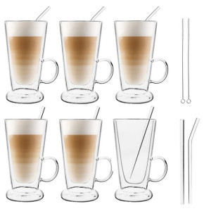 Szklanki termiczne Tadar Sublime Latte 250 ml i słomki