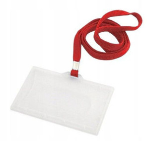 Identyfikator Na Smyczy Czerwony Holder 10szt