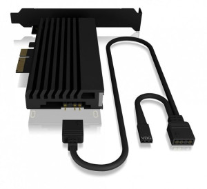 IcyBox Karta PCIe z gniazdem M.2 M-Key dla jednego dysku SSD M.2 NVMe, podś
