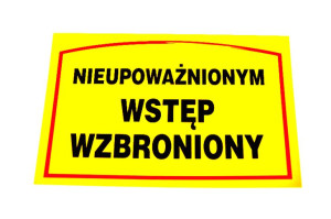 Tabliczka teren prywatny wstęp wzbroniony