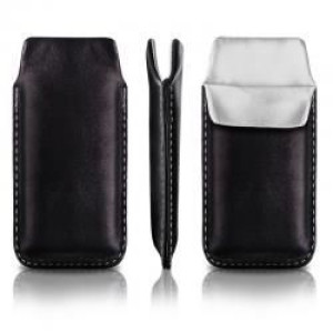 Pionowa skórzana wsuwka Vena SONY ERICSSON  X10 MINI PRO czarna (biała w śr