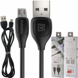Kabel Micro USB 3A 1m Szybkie Ładowanie Remax LESU czarny