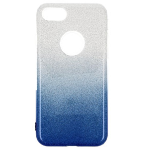 Etui Glitter IPHONE 7 srebrno niebieskie