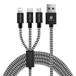 Kabel 3w1 Micro USB - USB-C TYP C - IPhone Lightning Dux ducis USB K-ONE 3I