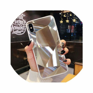 Etui 3D Lustro Mirror Obudowa Diamond Stone SAMSUNG GALAXY S10 srebrne