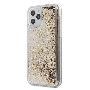 Oryginalne Etui IPHONE 12 MINI 5,4" Guess GUHCP12SGLHFLGO przelewany brokat