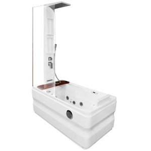 Wanna łazienkowa SPA z hydromasażem + parawan 150x78x58cm MO-0062-150