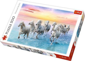 Trefl Puzzle 500el Białe konie w galopie