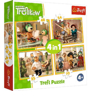Trefl Puzzle 4w1 Przygotowania do balu Rodzina Treflików