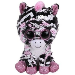 TY BOOS Flipables ZOEY 15 cm - cekinowa różowa zebra