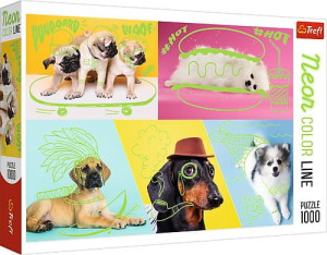 Puzzle 1000el Neon Color Line - Odlotowe psy