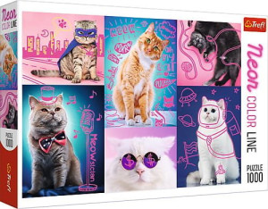 Puzzle 1000el Neon Color Line - Super cats - Trefl