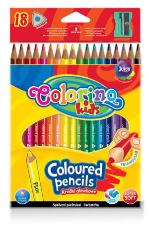 Kredki ołówkowe trójkątne 18 kolorów - Colorino Kids