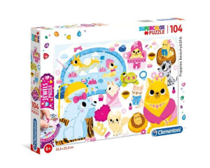 Clementoni Puzzle 104el z ozdobami Puppies Beauty