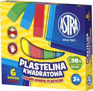 Plastelina 6 kolorów kwadratowa - Astra