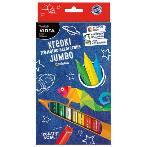 Kredki trójkątne bezdrzewne Jumbo 12 kolorów