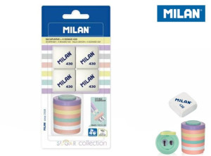 Temperówka Sugar + 4 gumki Milan