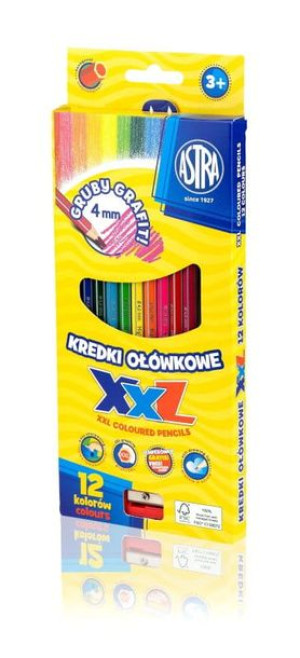 Kredki ołówkowe hexagonalne 12 kolorów - Astra