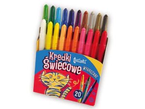 Kredki 20 kolorów świecowe wykręcane