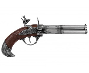 Pistolet Skałkowy Trzylufowy Z Orłem 1306