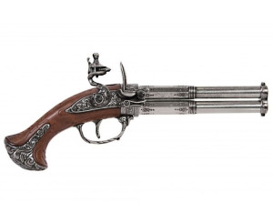Pistolet Skałkowy Dwulufowy Francja 1308