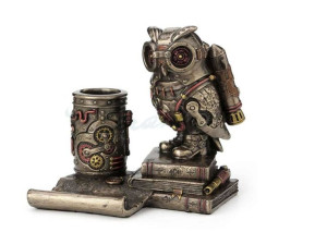 Steampunk Sowa Stojak Na Komórkę I Długopisy Veronese (wu77491a4)