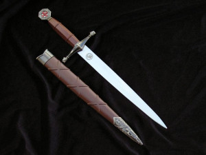Rycerski Sztylet Templariuszy Z Pochwą Jt5178s-bn Mega Hit 40cm