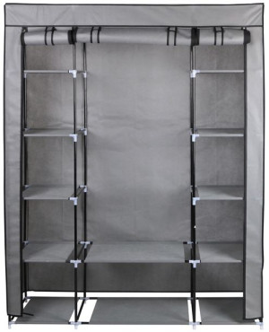 Szafa tekstylna garderoba 175x133x43cm ciemno-szara profil 13mm