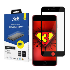 Niepękające szkło hybrydowe do iPhone 7 Plus / 8 Plus Black - 3mk FlexibleG