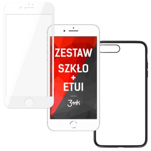 ZESTAW szkło hybrydowe i satynowe etui na iPhone 7 Plus / 8 Plus - 3mk Flex