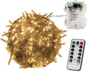 Świąteczny łańcuch 200 LED - 20 m, biała ciepła, na baterie