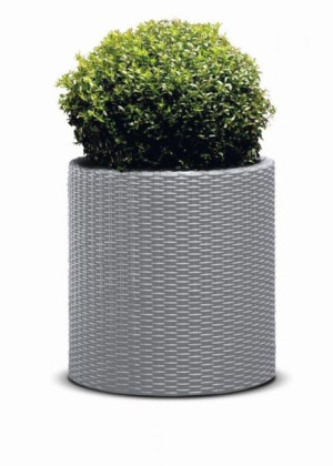 KETER Doniczka Cylinder L - srebrnoszary