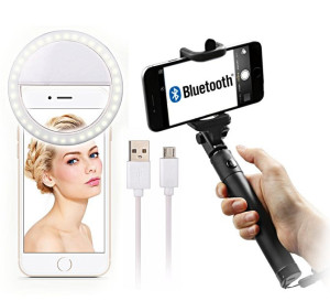 Kijek Patyk Selfie Bluetooth Lampka Led Na Telefon
