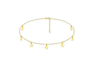 Pozłacany Naszyjnik Choker Gwiazdki Stars Srebro