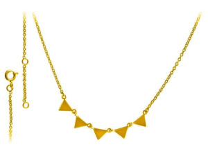 Złocony Naszyjnik Choker Trójkąt Triangle Srebro